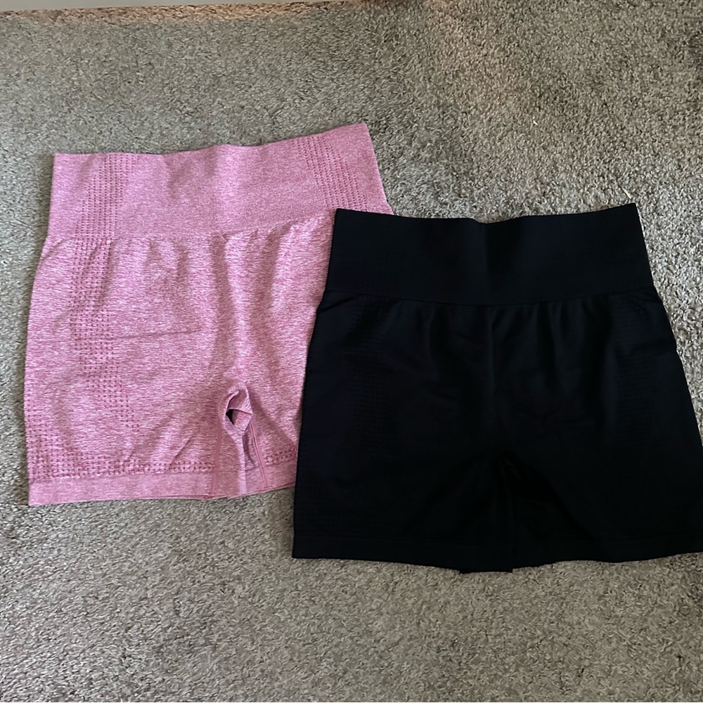 Women's Pink and Black Shorts athletic shorts